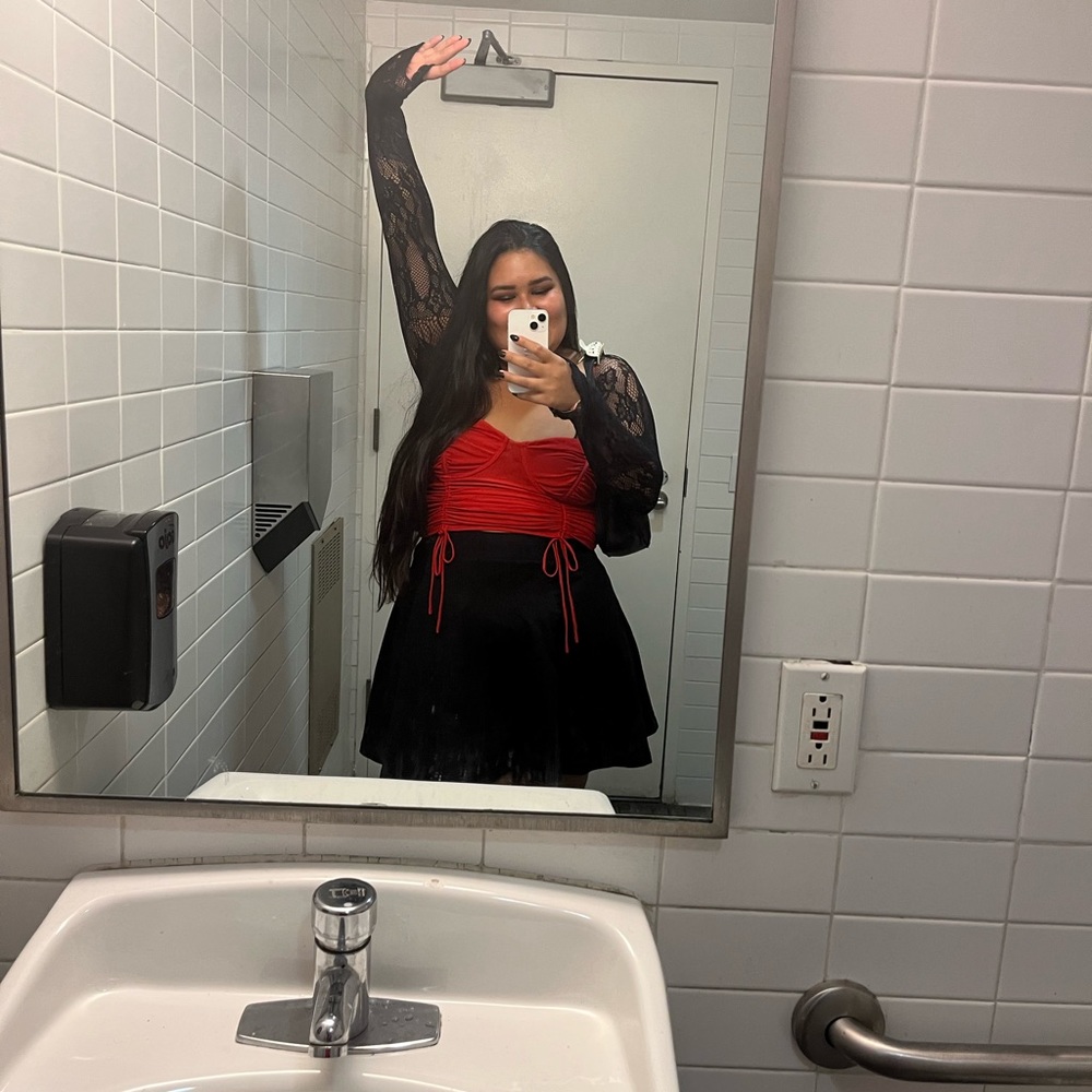 Princess Polly shine bright crop top in red
